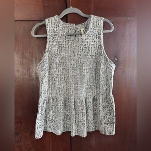 Amadi Texture Sleeveless Peplum Top